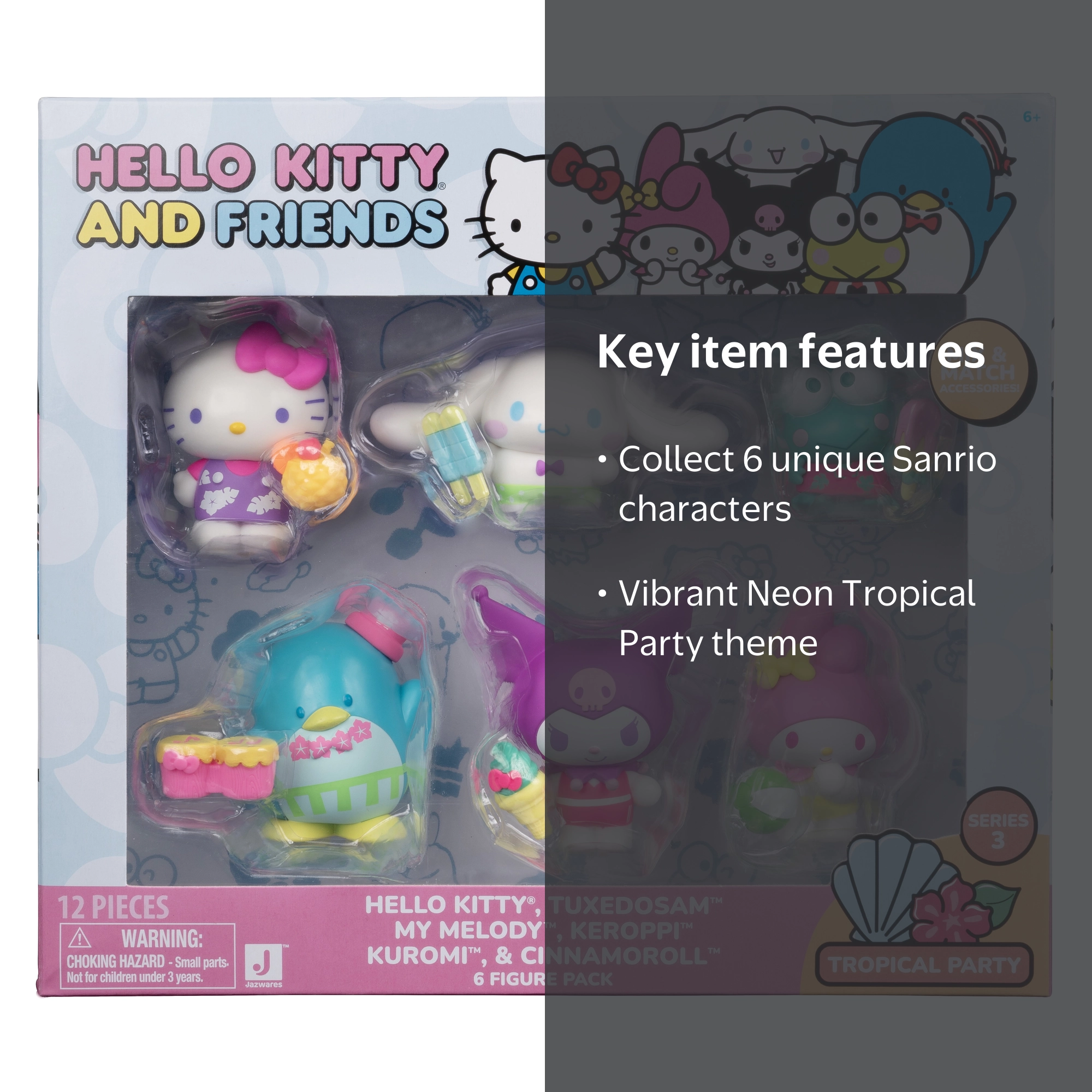 HKT - 6-Figure Pack (Neon Tropical Party) (Hello Kitty, Kuromi, My