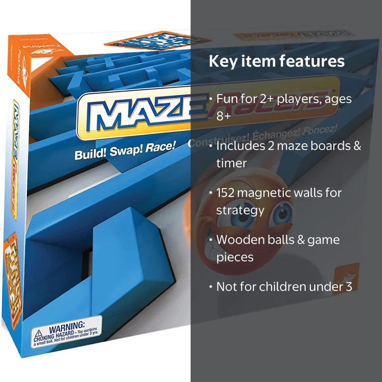 Maze Racers Game - Foxmind Track Building Game, Ages 8+, 2+