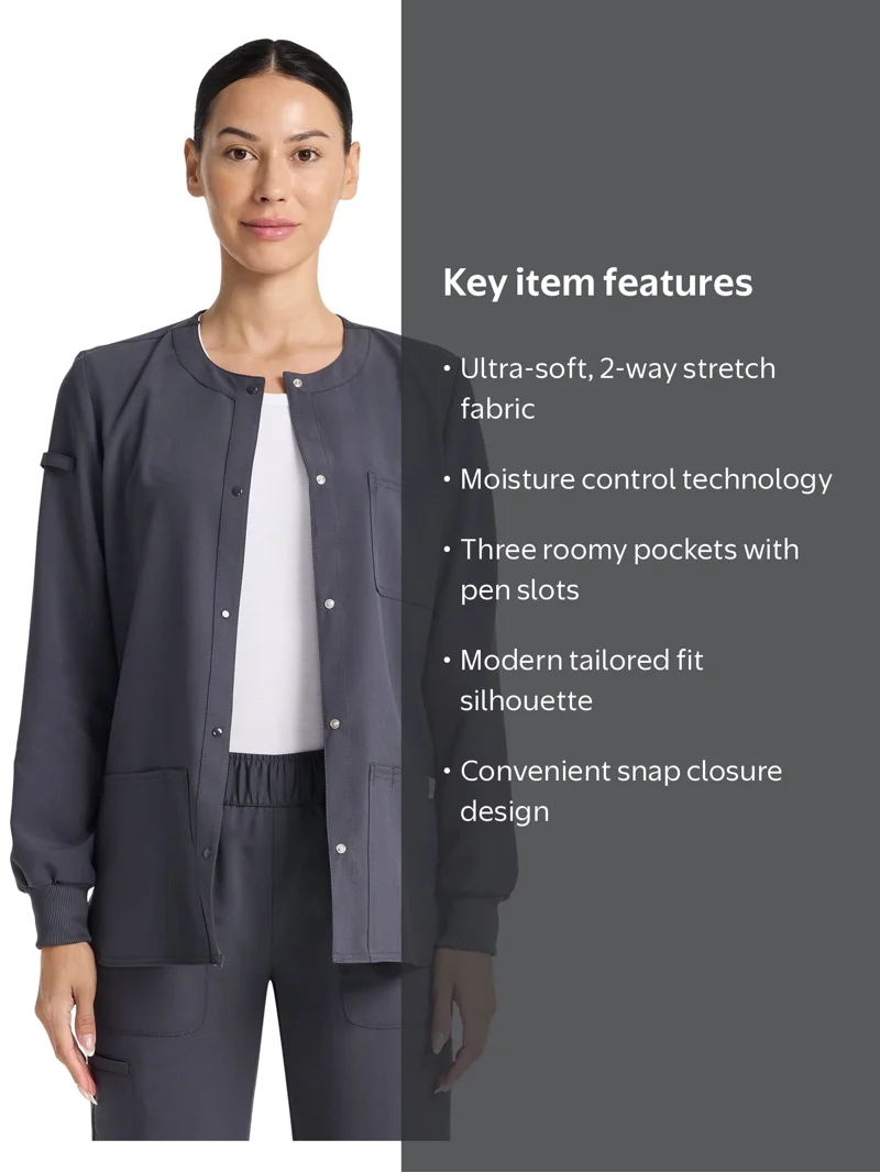 Scrubstar Stretch Snap Warm-up Jacket - Moisture Control Fabric