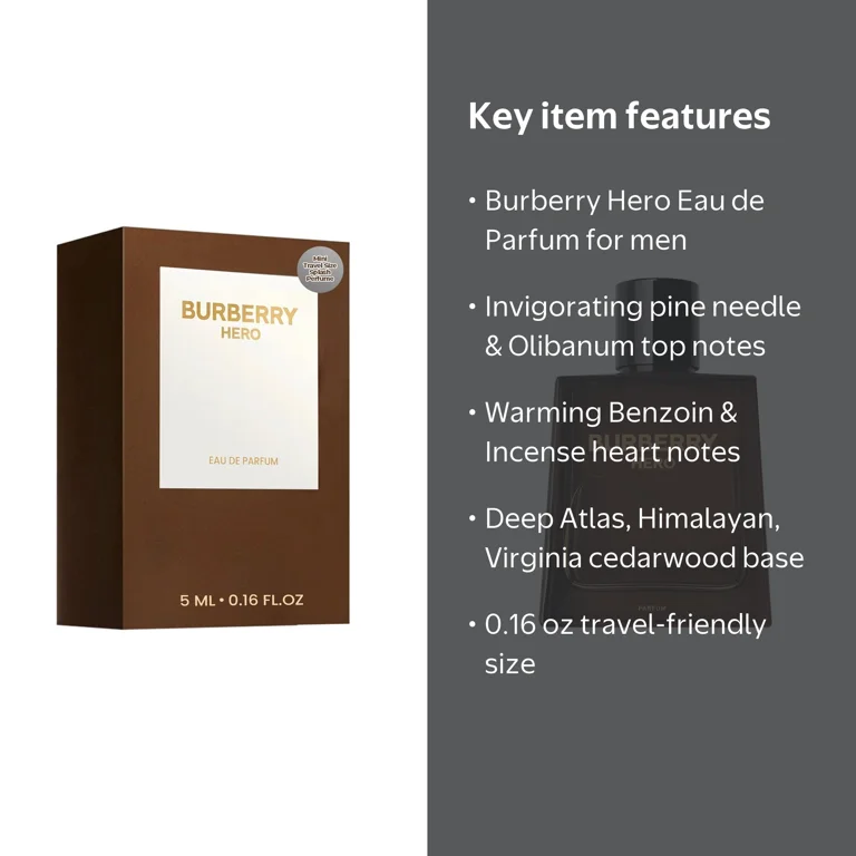 Burberry Men's Hero EDP 0.16 oz Fragrances 3614228837989 - Walmart.com