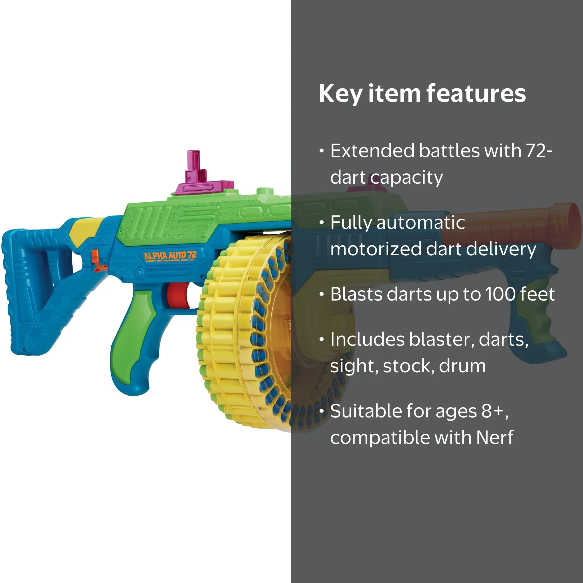Adventure Force Alpha Auto 72 Dart Blaster, Ages 8+ - Walmart.com