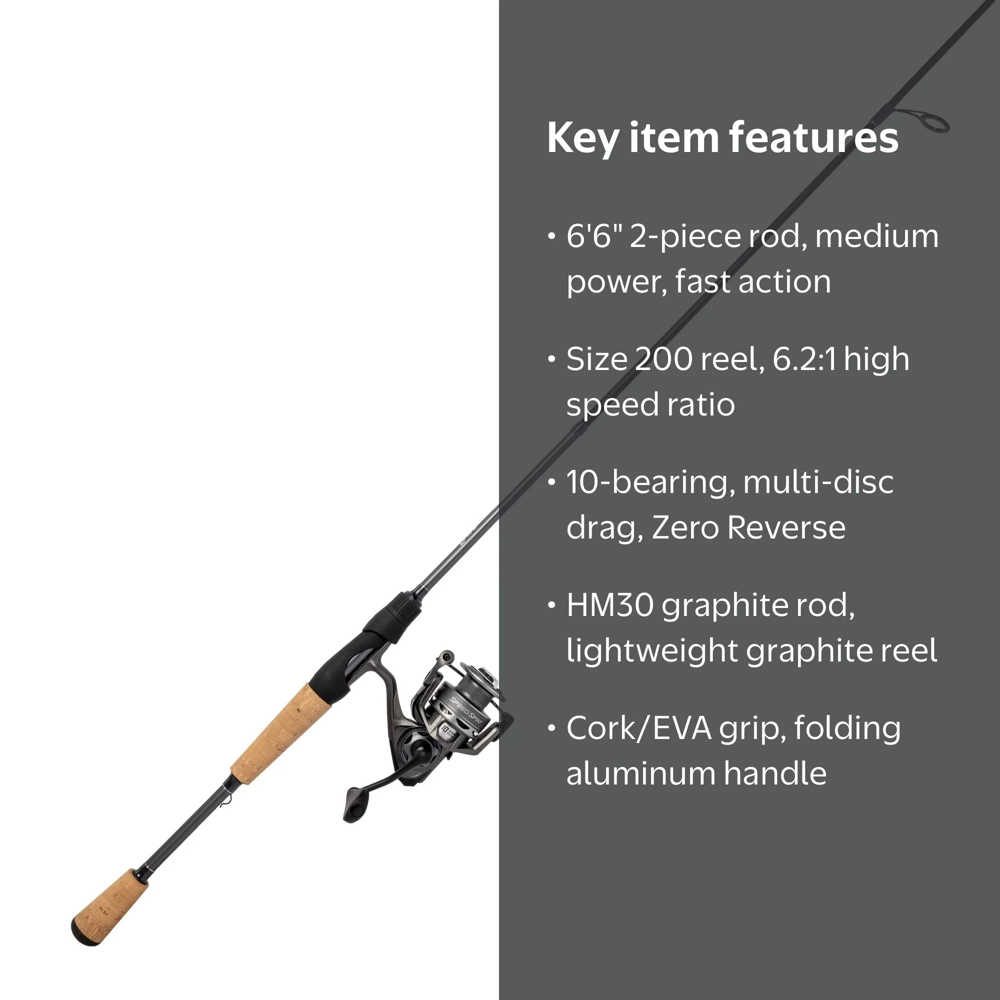 6.6 meduim fast fishing rod combo Eagle Claw EC2.5 6'6" Medium Spinning 2 Pc Ready to hook your next adventure Zebco Salt Fisher 33 Spincast