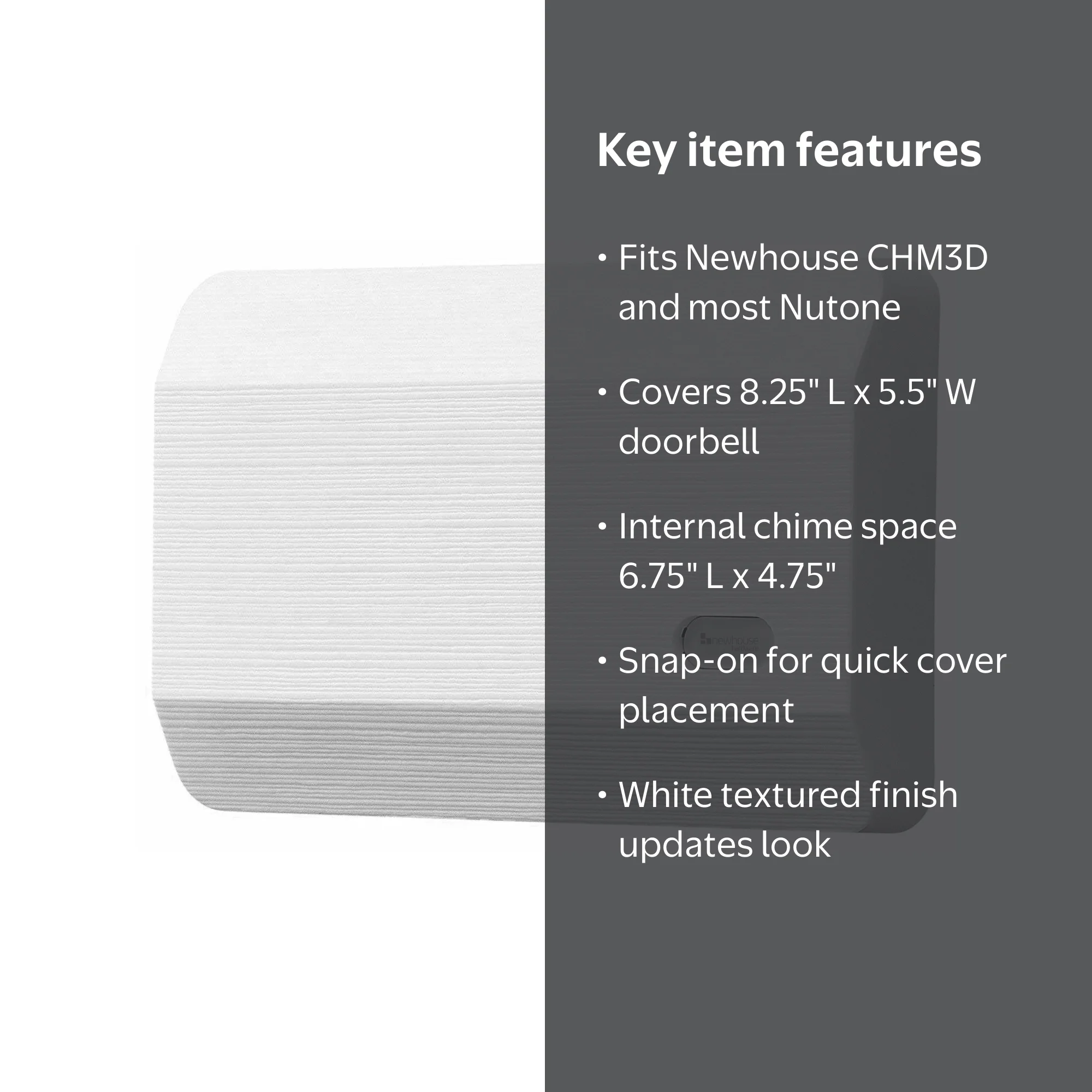 Newhouse Hardware CHM3DCOVER Door Chime Cover Only, White