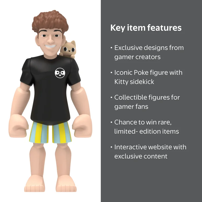 ScreenBreakZ Gamerz Collectible Figures, Poke, Unique Designs