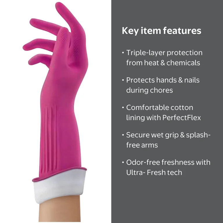 Playtex Living Gloves, Large Size, Reusable Rubber for Household