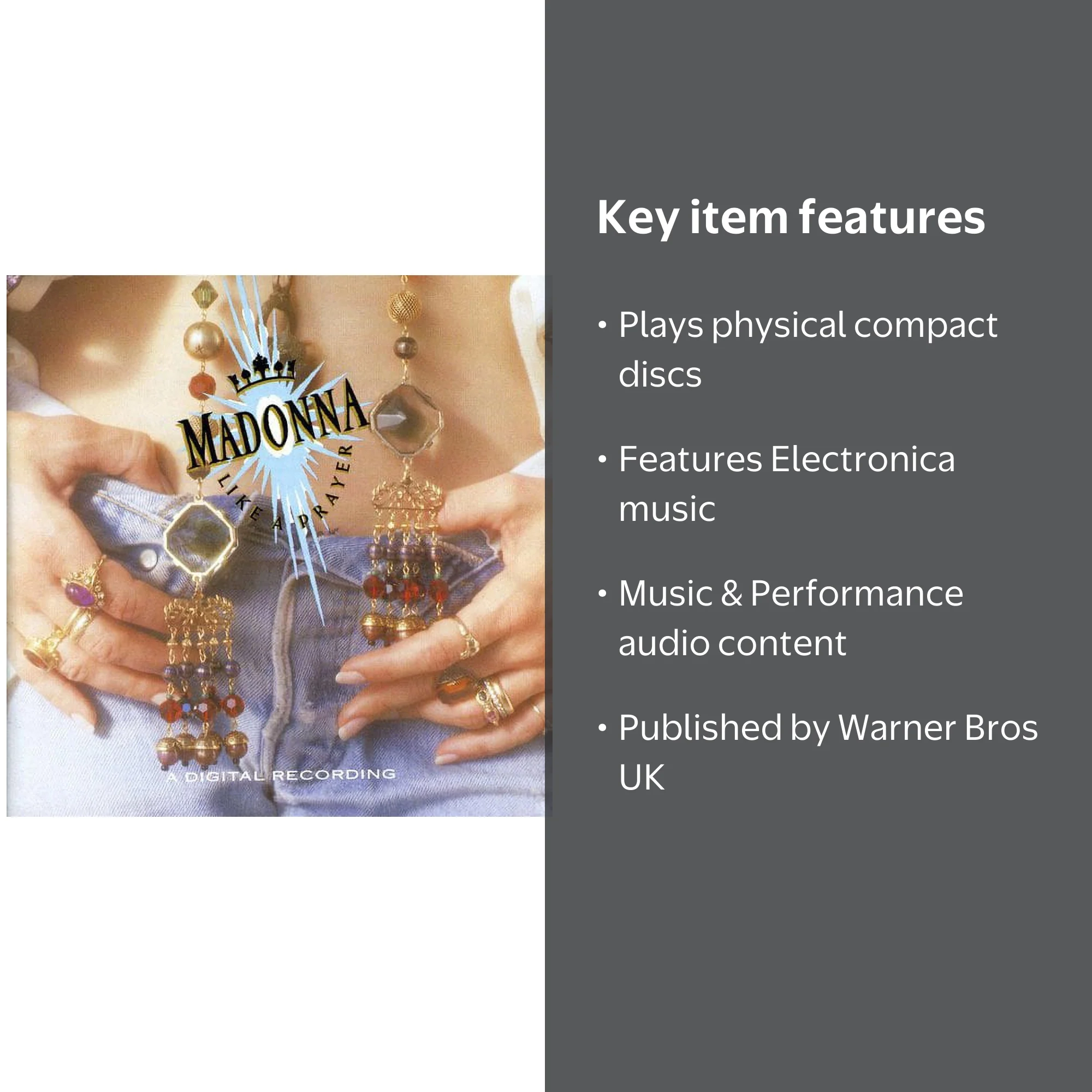 Madonna - Like A Prayer - Music & Performance - CD - Walmart.com