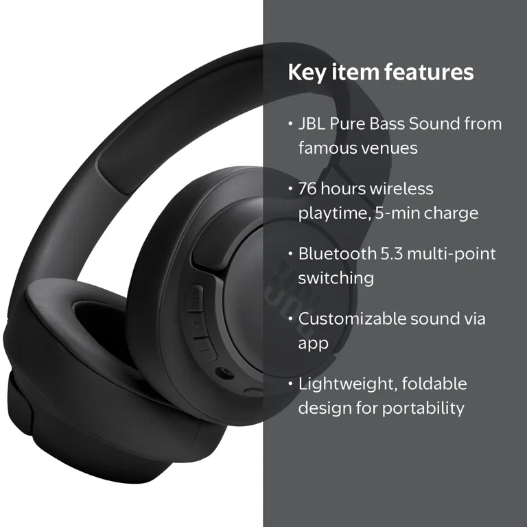 JBL TUNE 720 BT ブラック　新品未開封 Free Shipping! JBL Tune 720BT Pure Bass Bluetooth Wireless Over