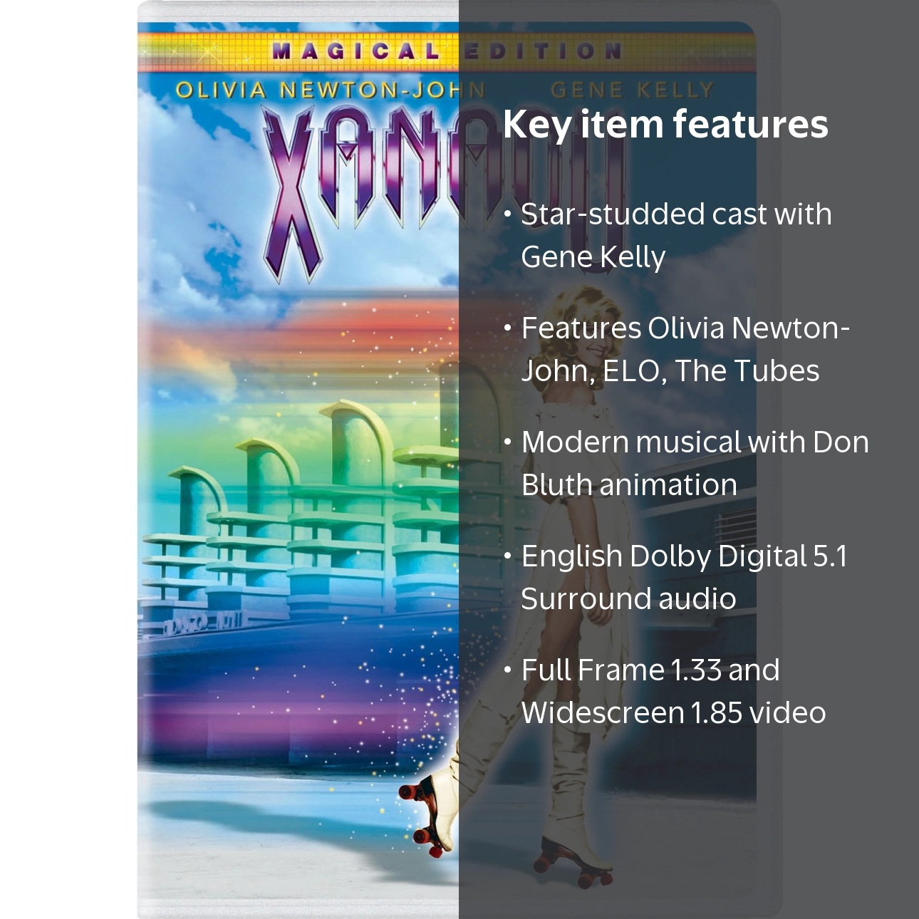 SDS Xanadu DVD, PG, a modern musical featuring Olivia Newton-John