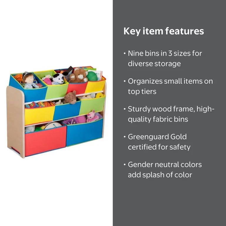 Delta Children Deluxe Multi-Bin Toy Organizer with Storage Bins