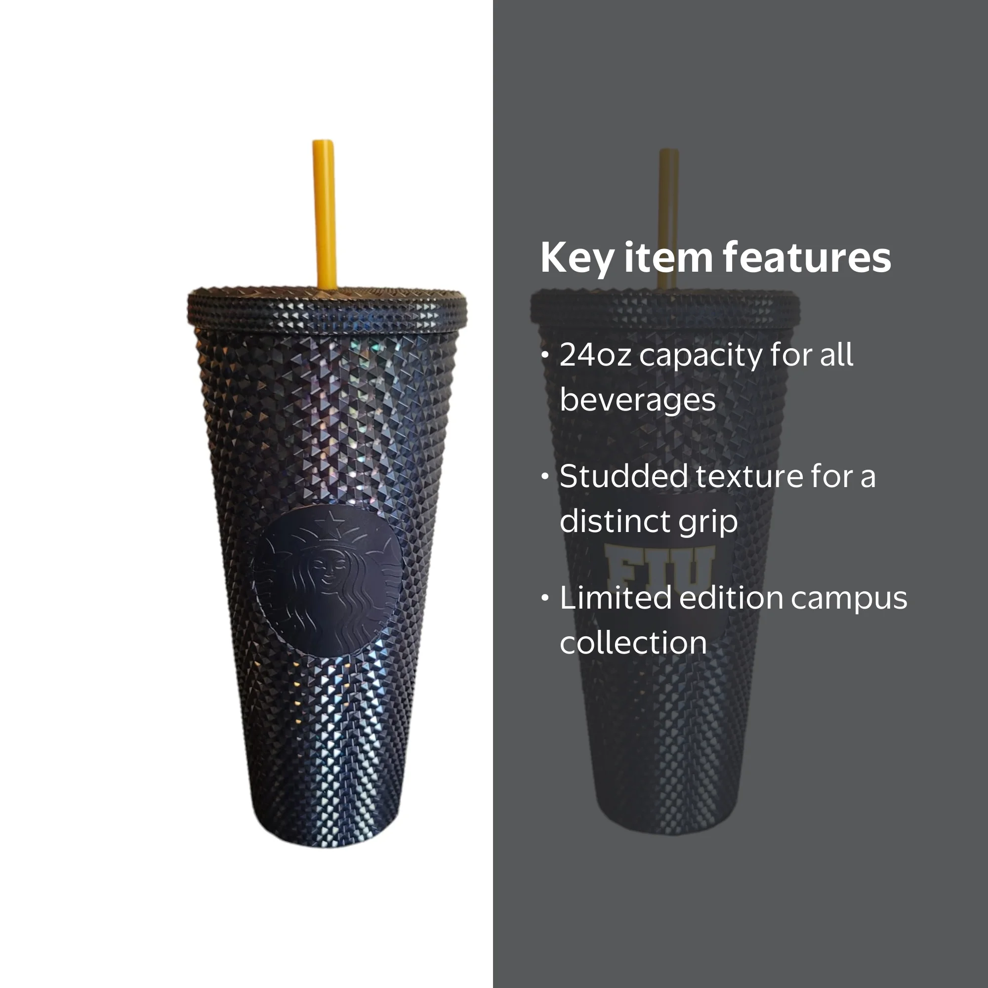 Starbucks New Florida 24oz Drinkware Cup - FIU Studded Tumbler