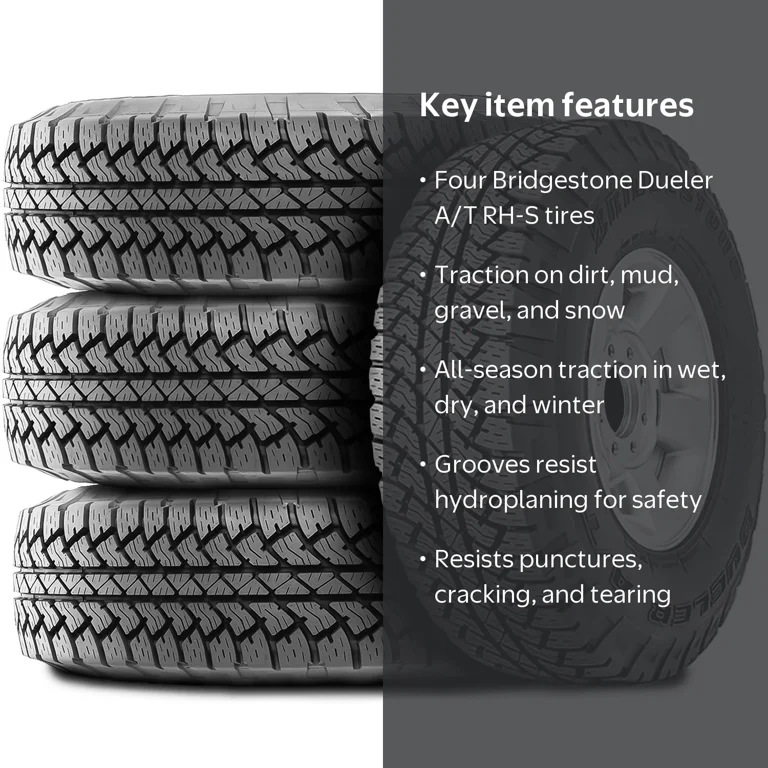ブリヂストン DUBLER 15インチタイヤ 4本セット Bridgestone Dueler A/T 255/65R17 Tires Set of 4, Fits Ford F-150