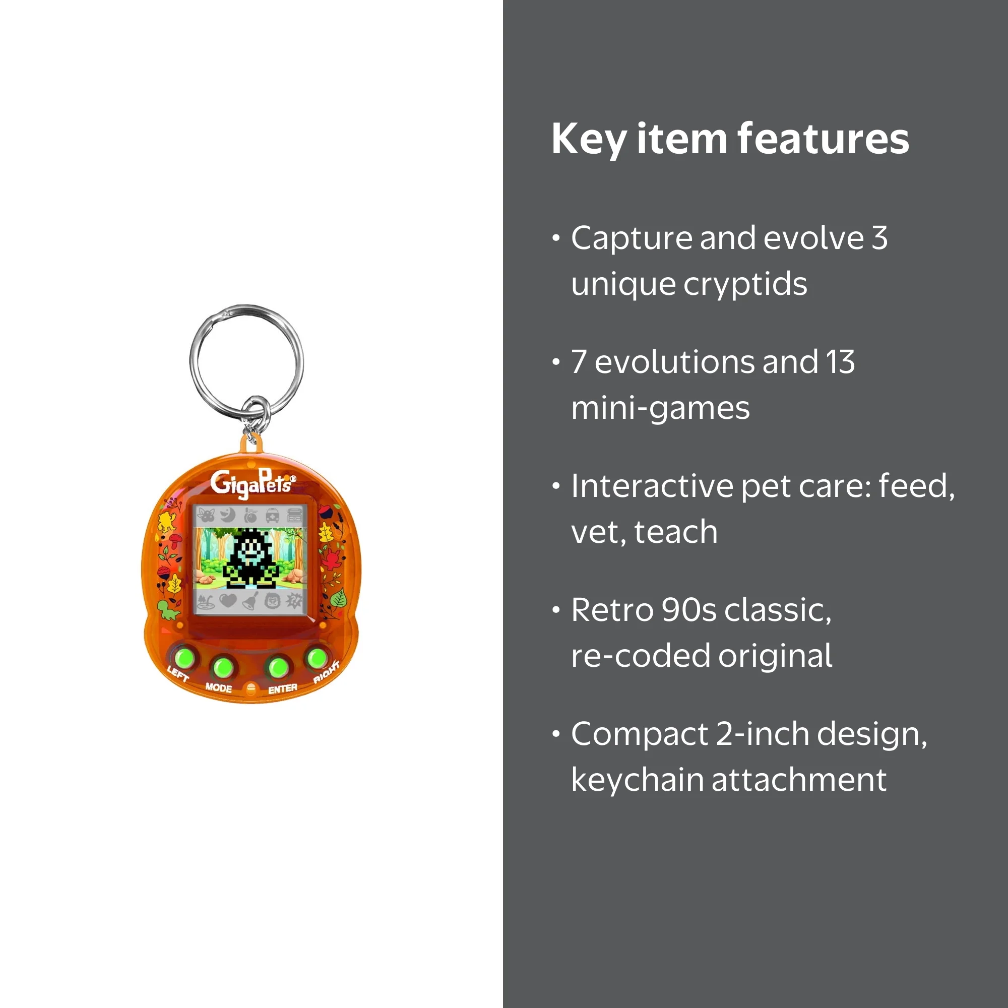 Top Secret Toys GigaPets Cryptids Virtual Pet Keychain