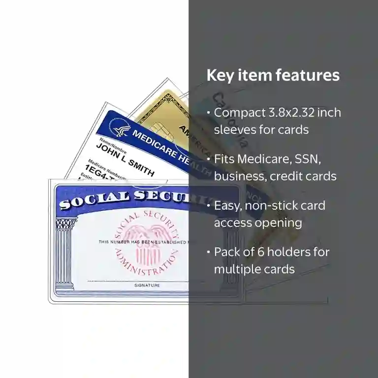 plastic sleeve for social security card Waterproof New Medicare Holder Protector 6 Pack Social Security Card