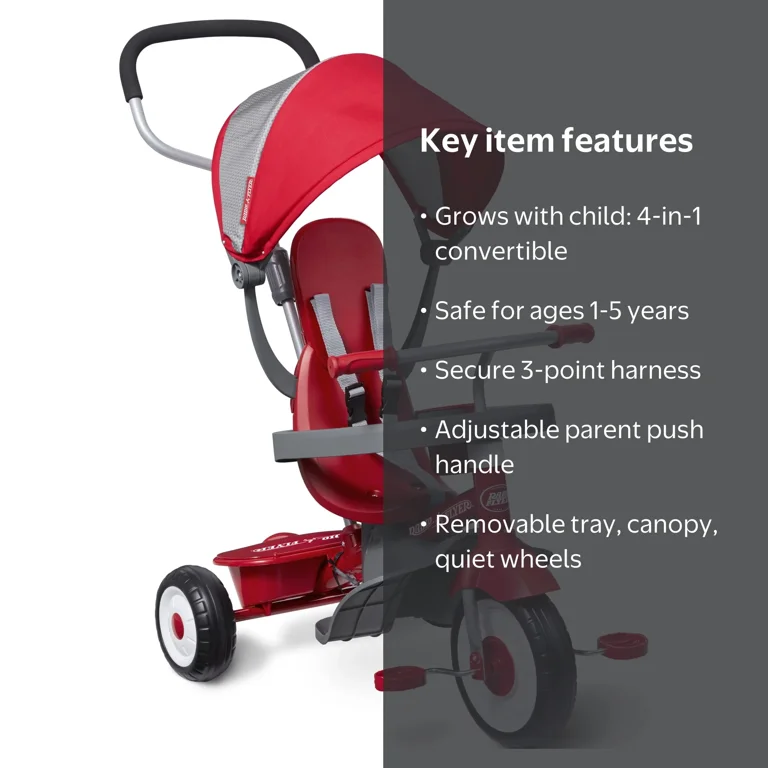 Radio Flyer, 4-in-1 Stroll 'n Trike, Model #481, Grows with Child