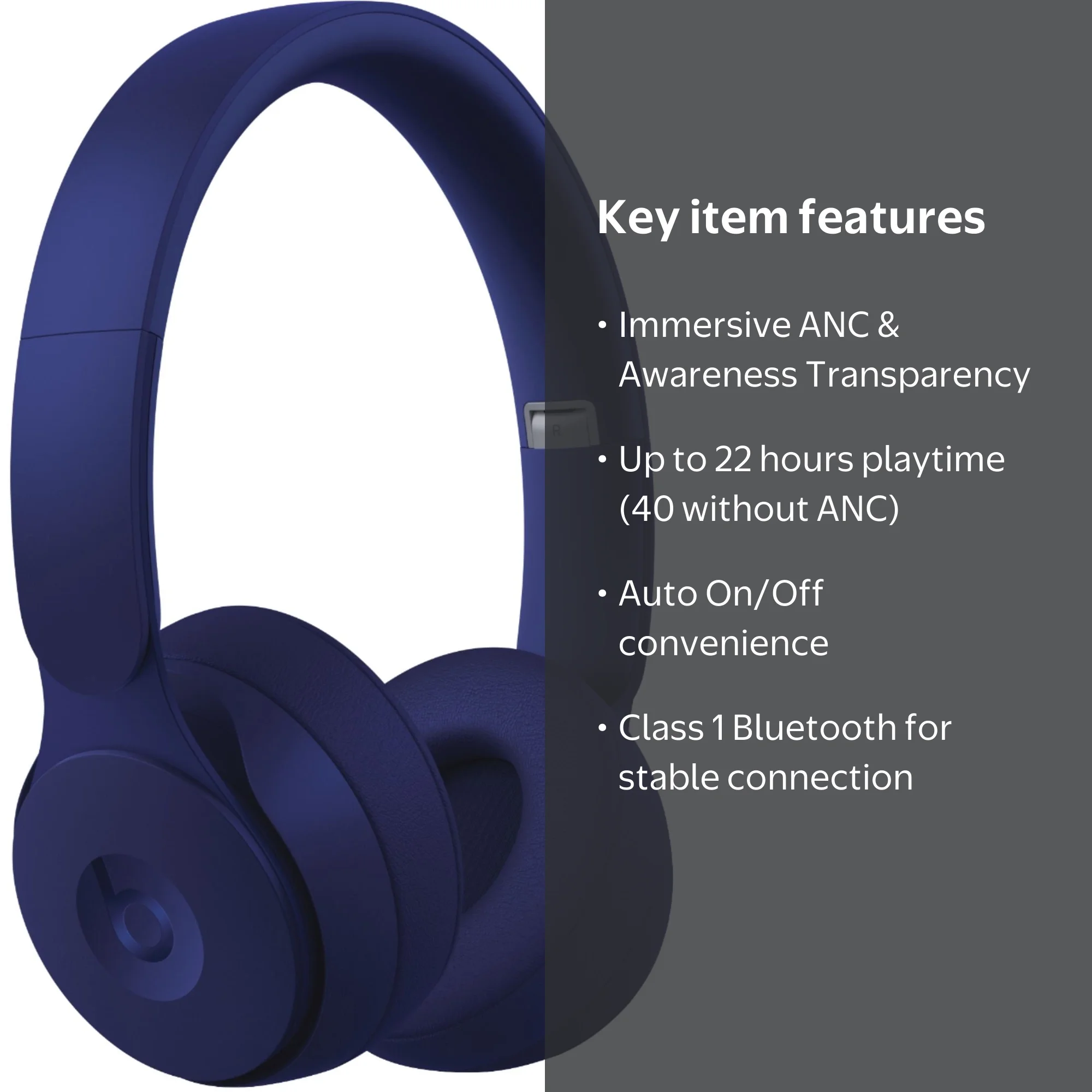 Restored Beats by Dr. Dre Solo Pro Dark Blue Wireless Noise