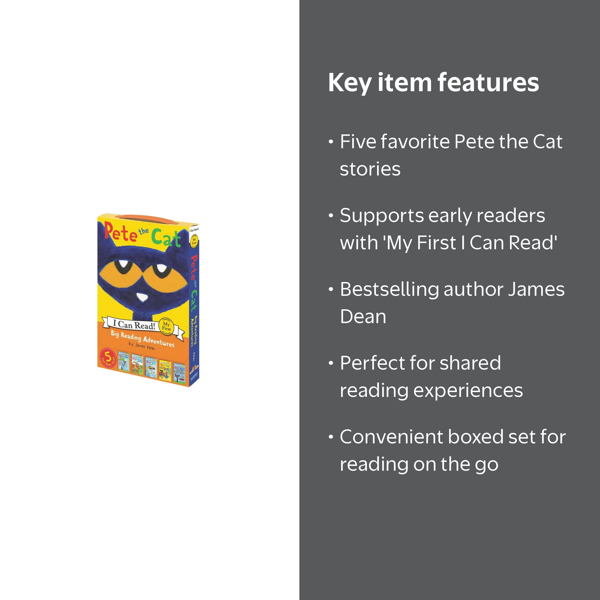 James Dean, My First I Can Read Pete the Cat Box of 5 Groovy Books