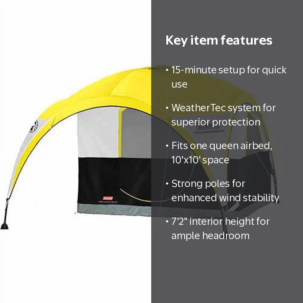 COLEMAN Two Person 2-for-1 All Day Camping Instant Dome Tent w