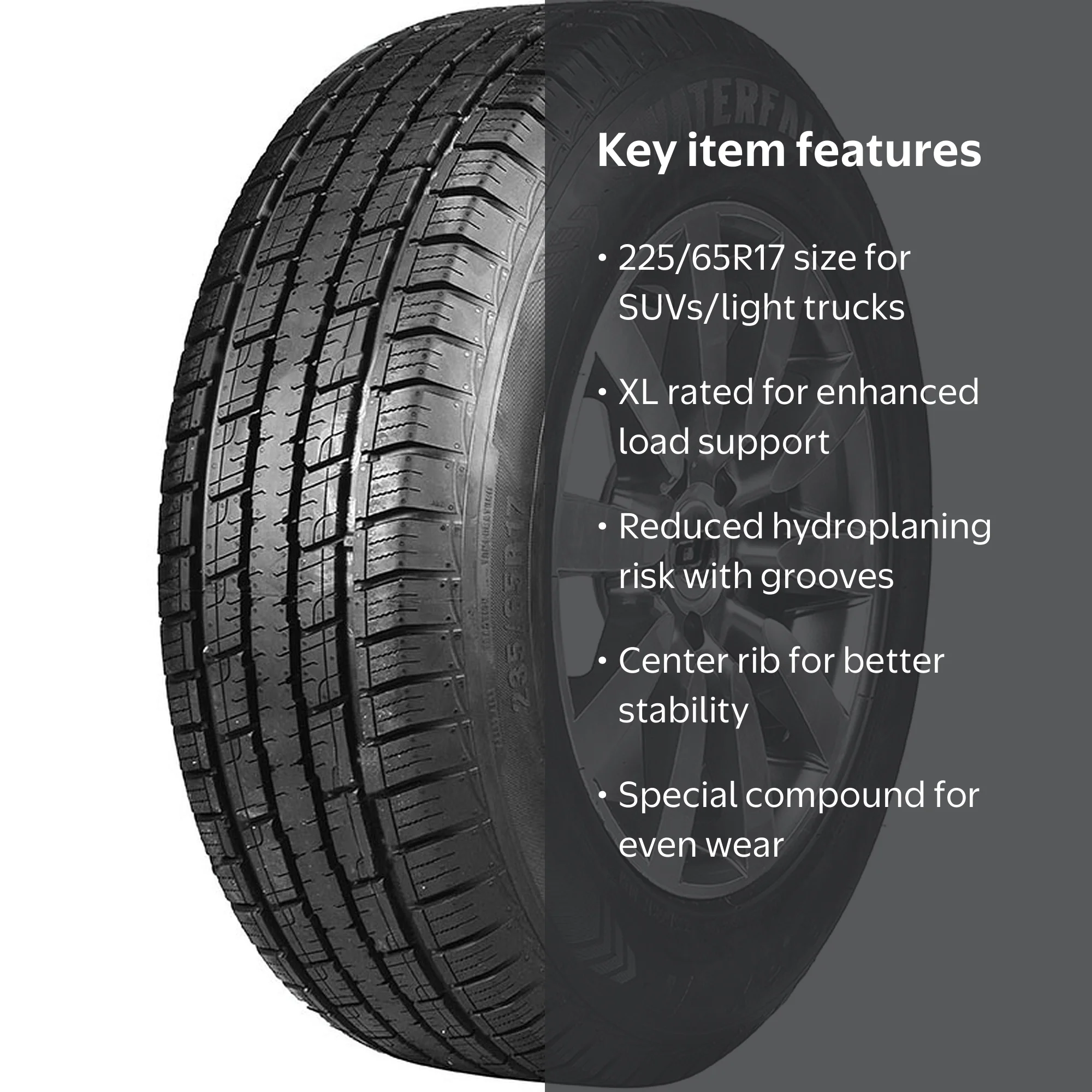Waterfall Terra X H/T P225/65R17 99H Highway Terrain Tire for SUVs