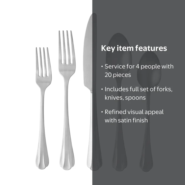 Pioneer Woman Colette Satin 20 piece Flatware Set - Walmart.com