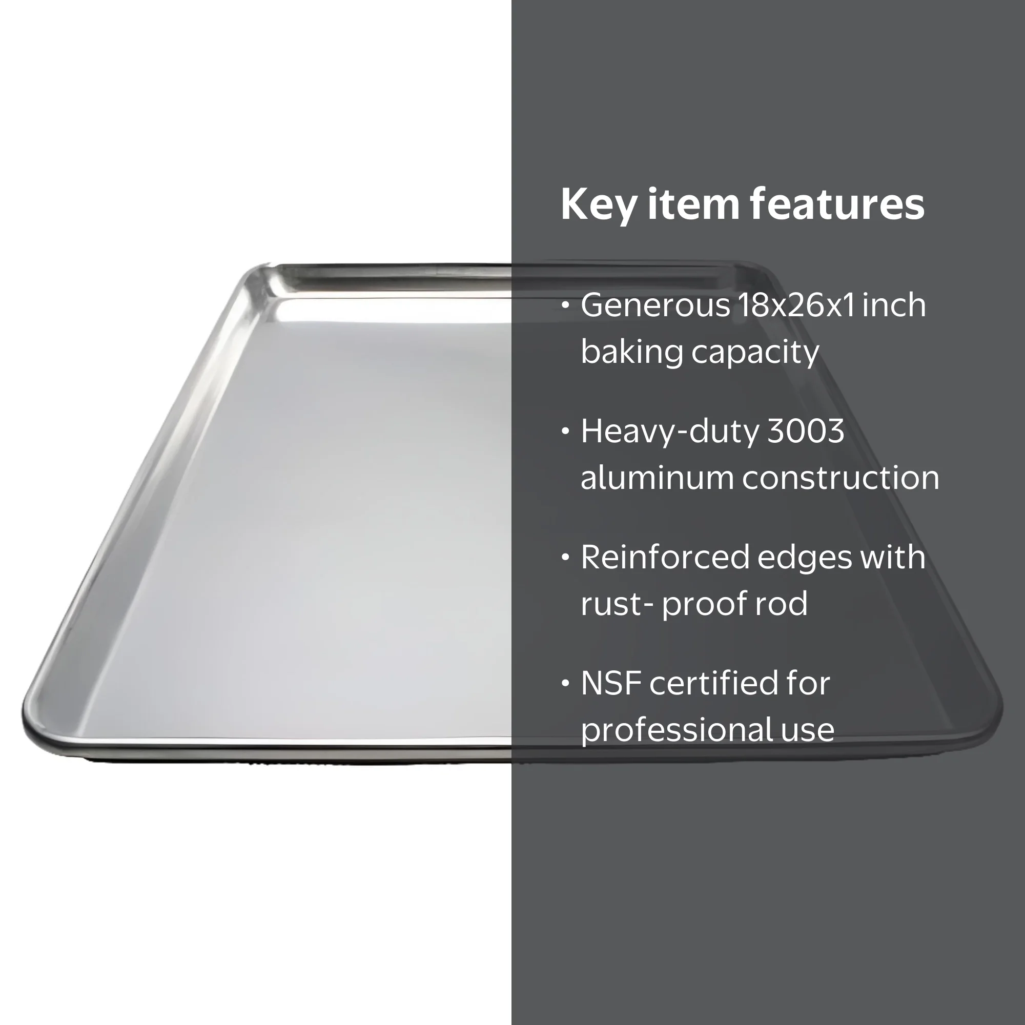Winco Heavy Duty Aluminum Baking Pan, 18