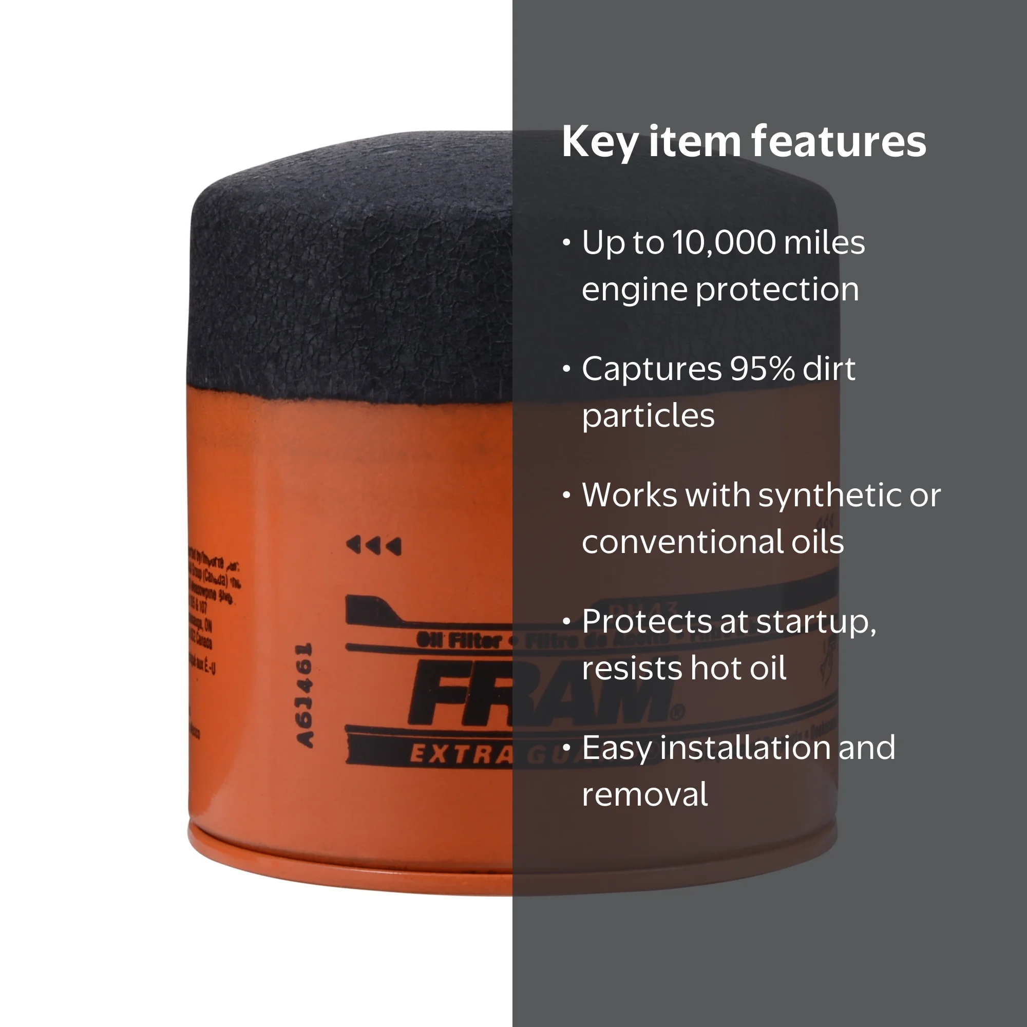 FRAM Extra Guard Filter PH43, 10K mile Change Interval Oil Filter