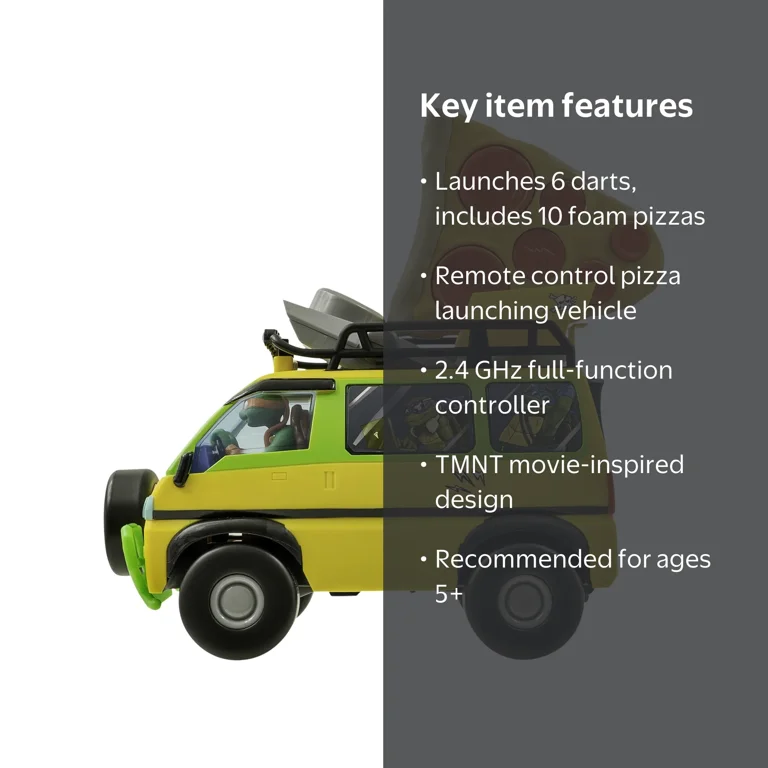 Teenage Mutant Ninja Turtles RC Toy, Pizza Blaster with Foam