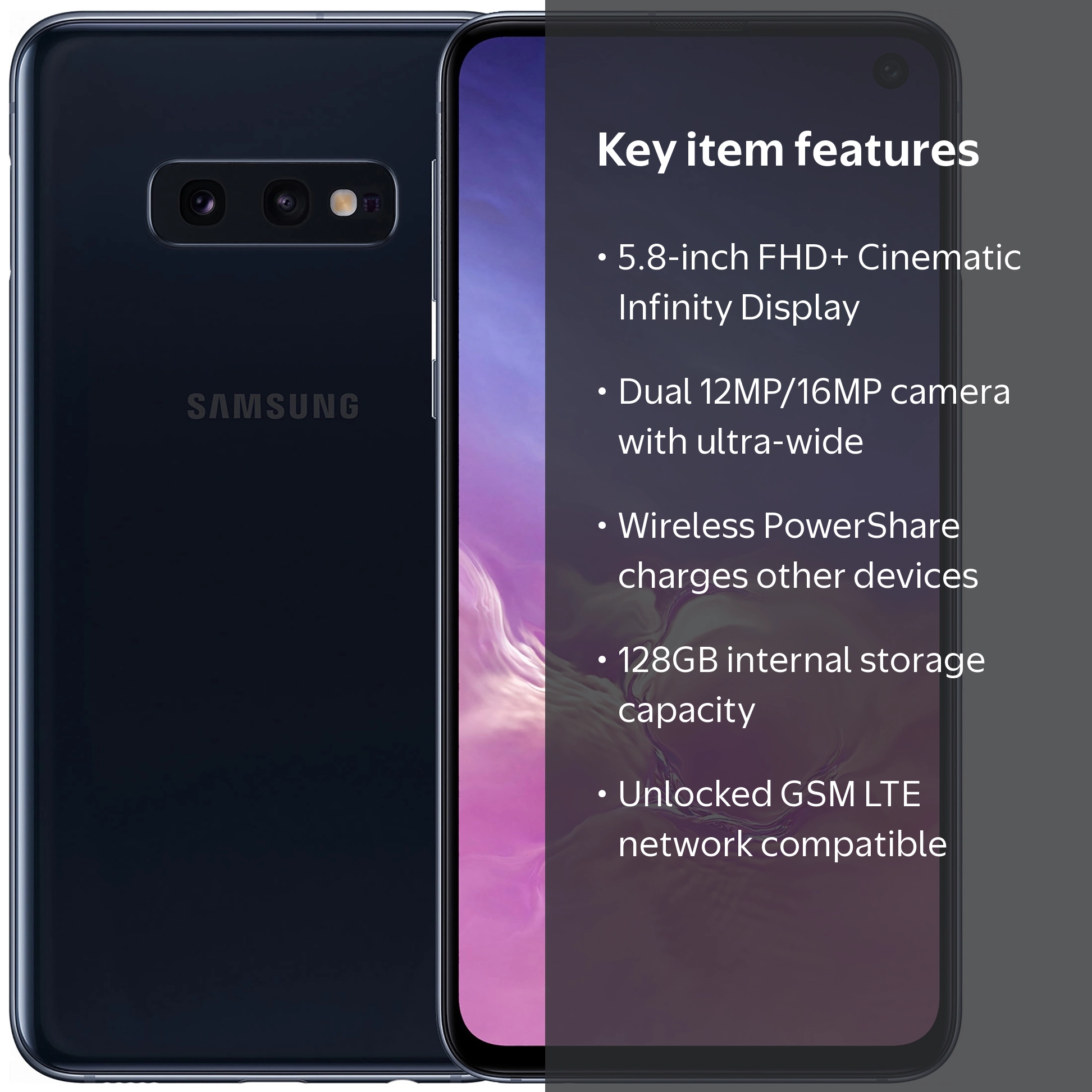 Samsung Galaxy S10e G970 128GB Unlocked GSM LTE Phone w/ Dual 12MP