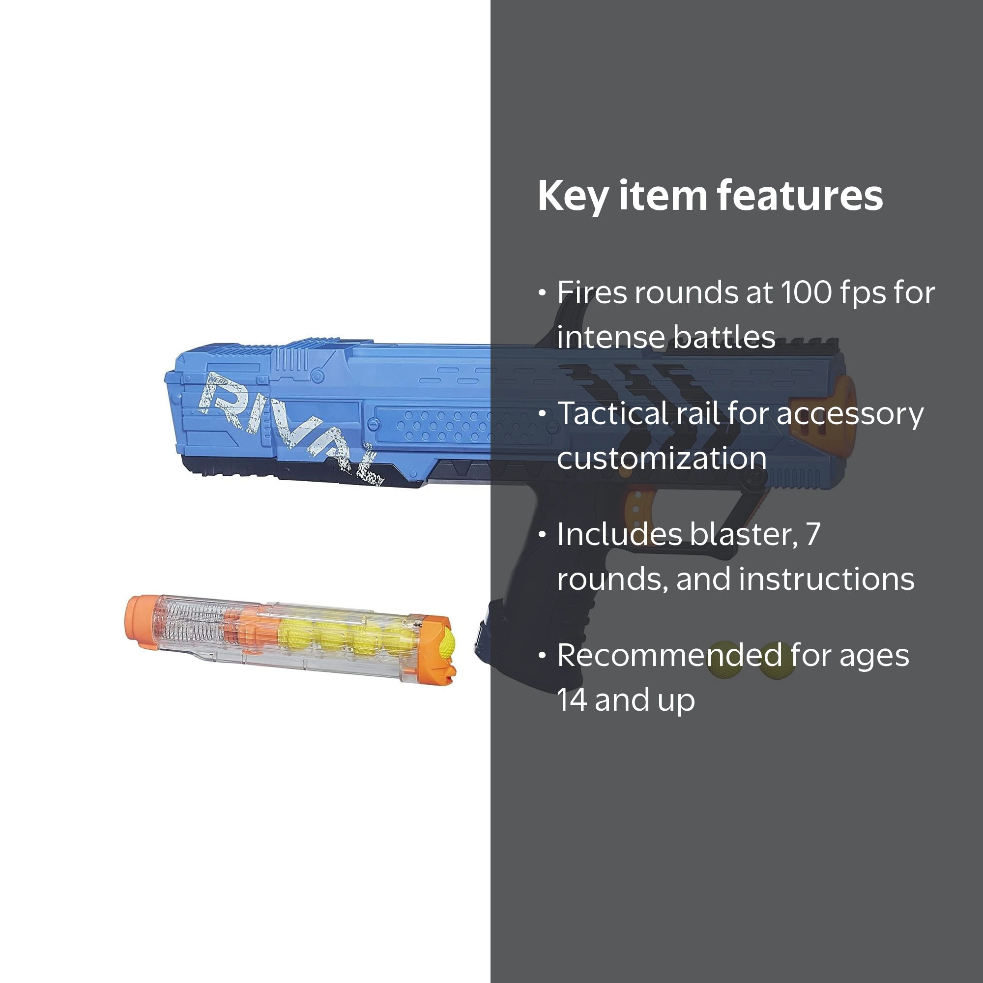 NERF Rival Apollo XV-700 Blue Blaster Spring-Action Easy-Load