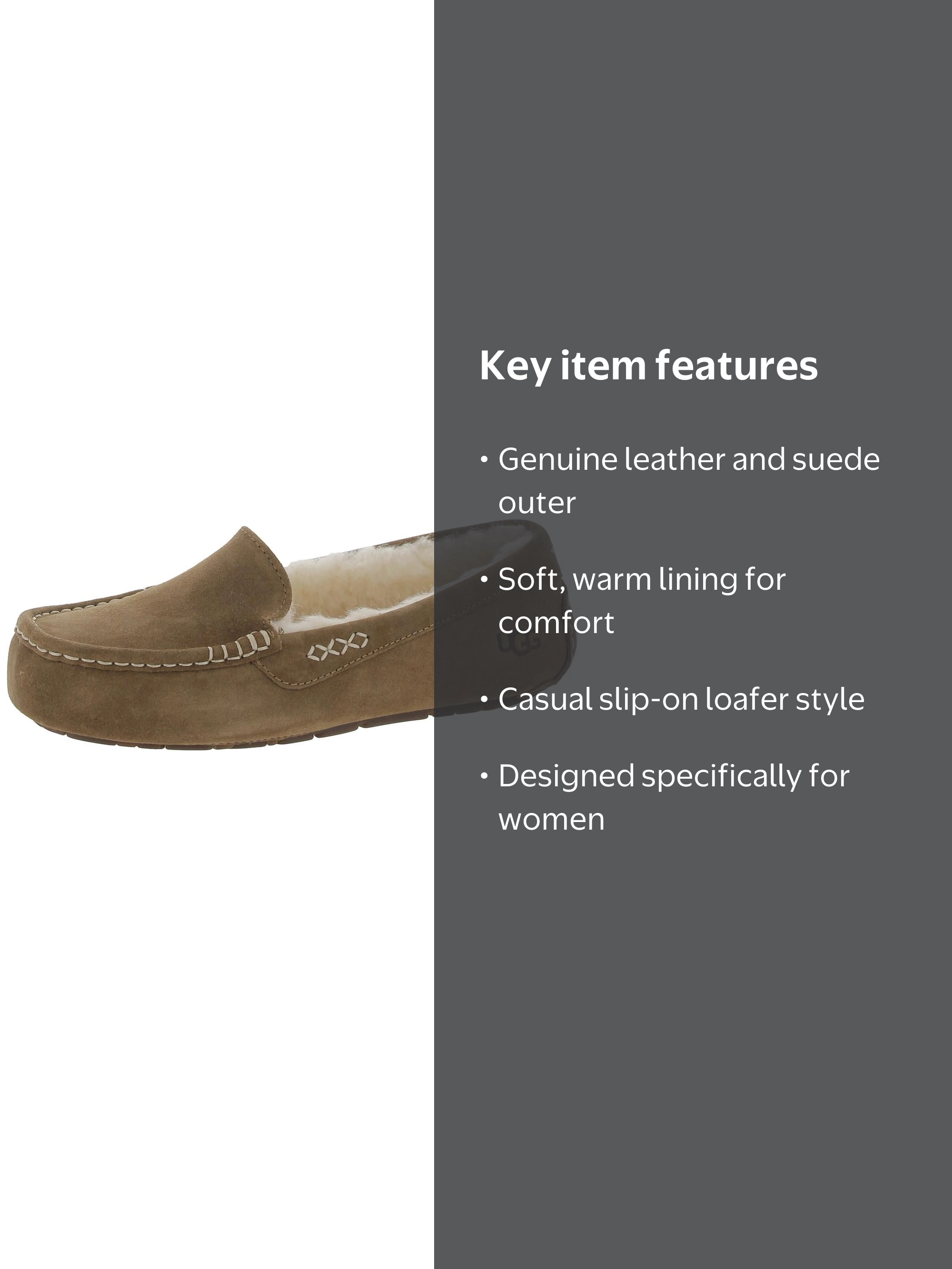 Ugg Womens Ansley Suede Slip On Loafers - Walmart.com