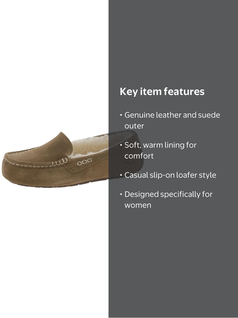 Ugg Womens Ansley Suede Slip On Loafers - Walmart.com