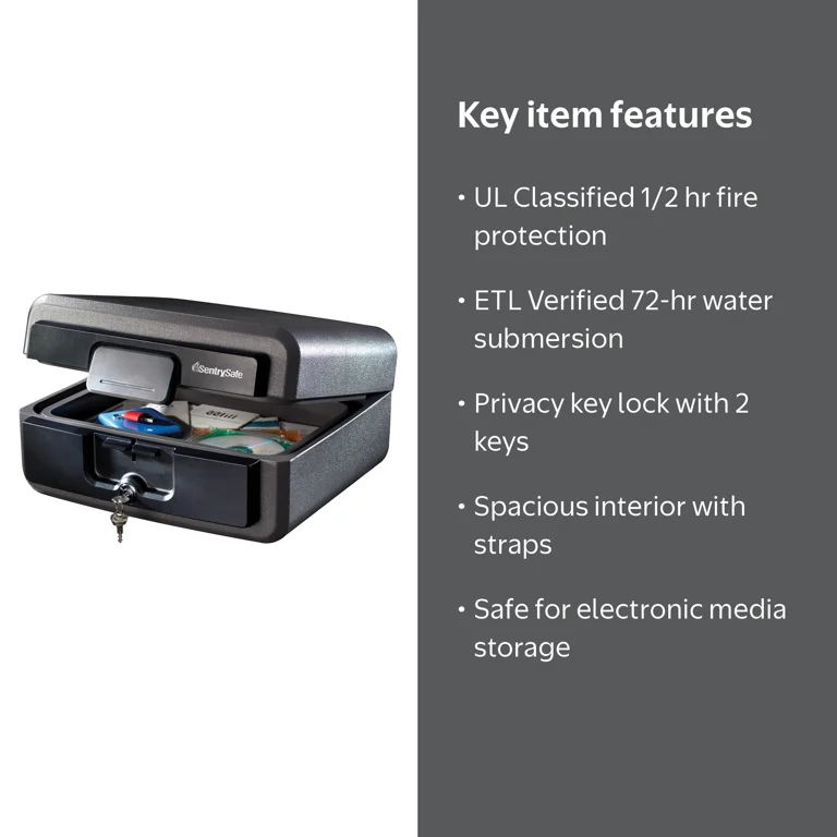 SentrySafe HD2100 Fire-Resistant Box Safe and Waterproof Box Safe