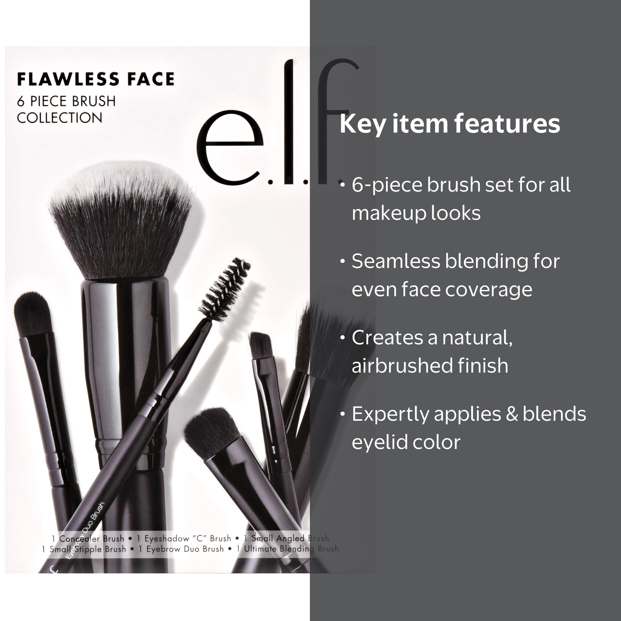 e.l.f. Flawless Face 6 Piece Brush Collection with Concealer