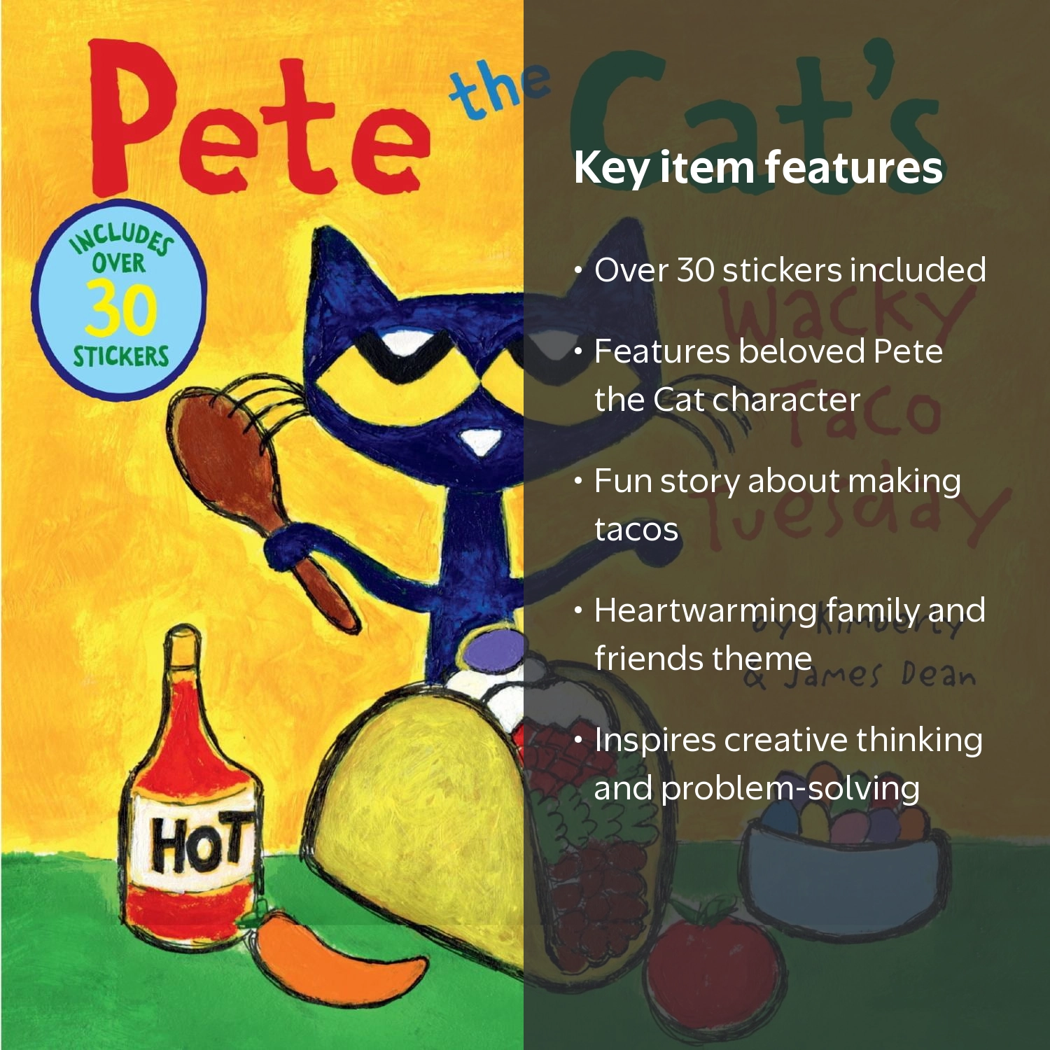 Pete the Cat's Wacky Taco Tuesday: Includes over 30 Stickers