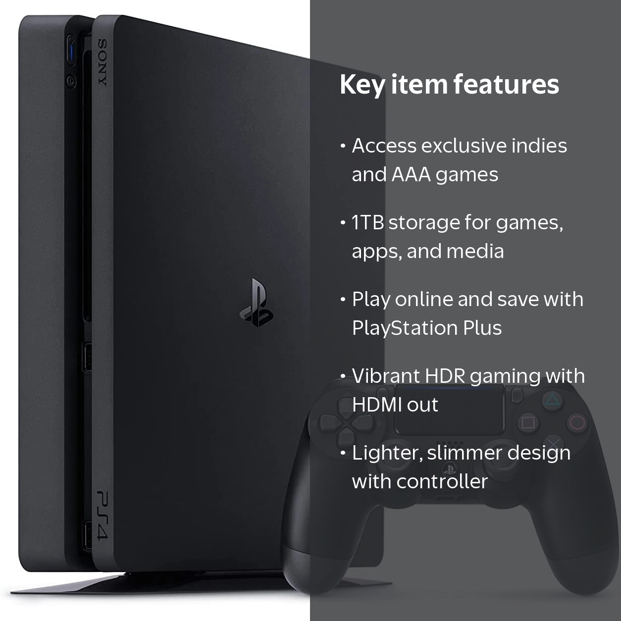 Sony, PlayStation 4 Slim Console, 1TB, HDR Enabled - Walmart.com