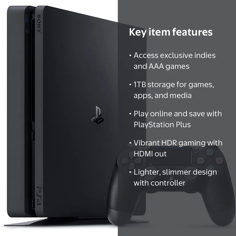 Sony, PlayStation 4 Slim Console, 1TB, HDR Enabled - Walmart.com