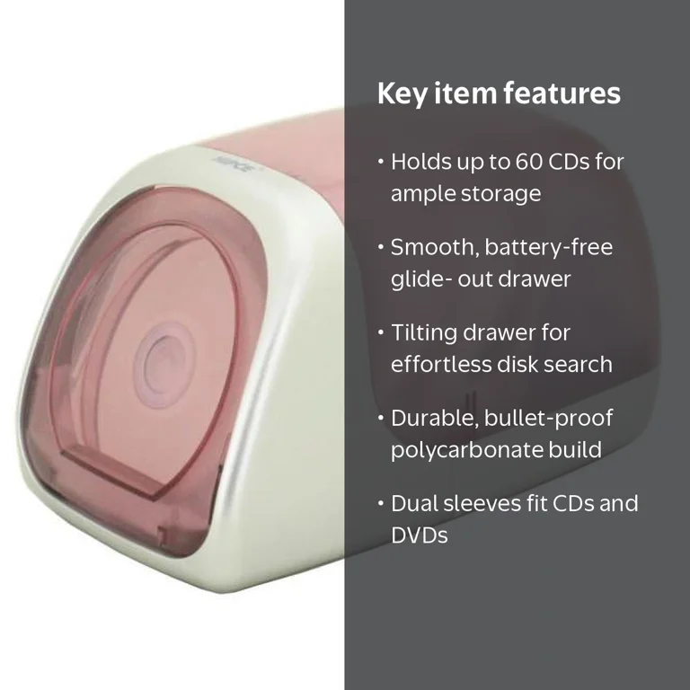 Hipce CDB-60PC BP Bullet Proof One Touch CD Box, Pink - 60