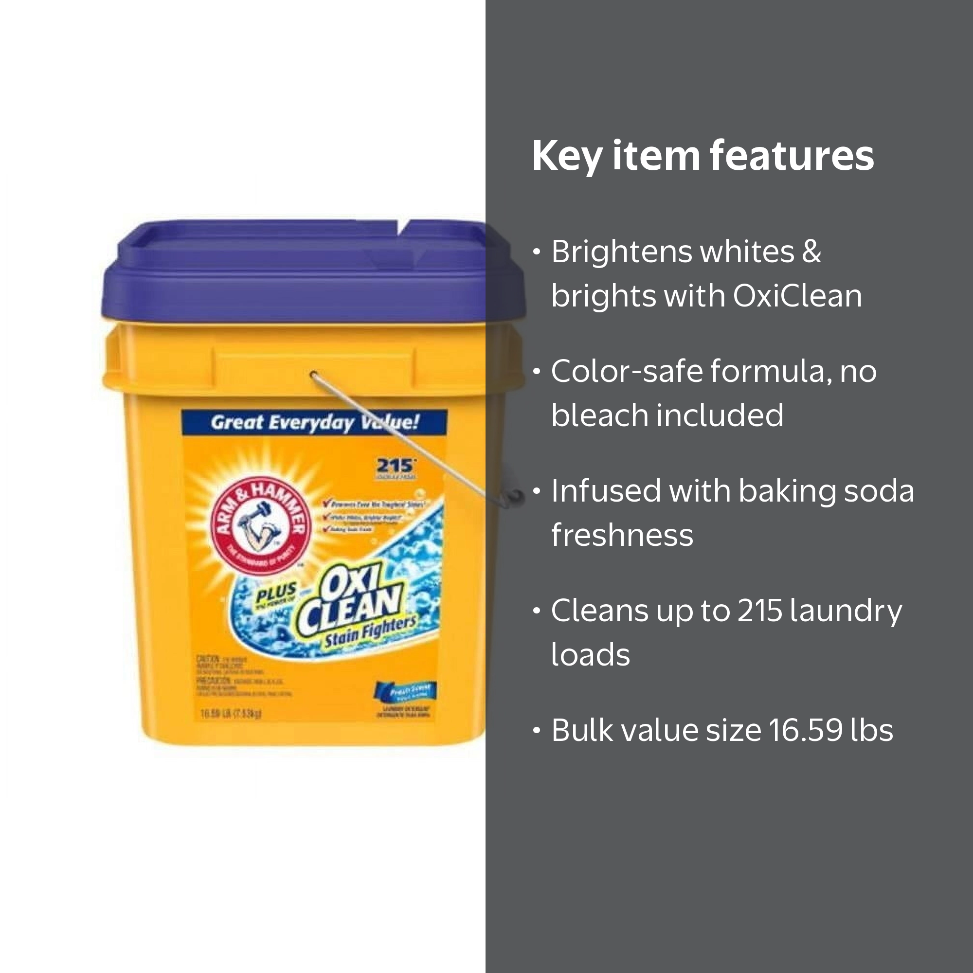 ARM & HAMMER Fresh Scent Laundry Detergent, OxiClean Power, 16.3