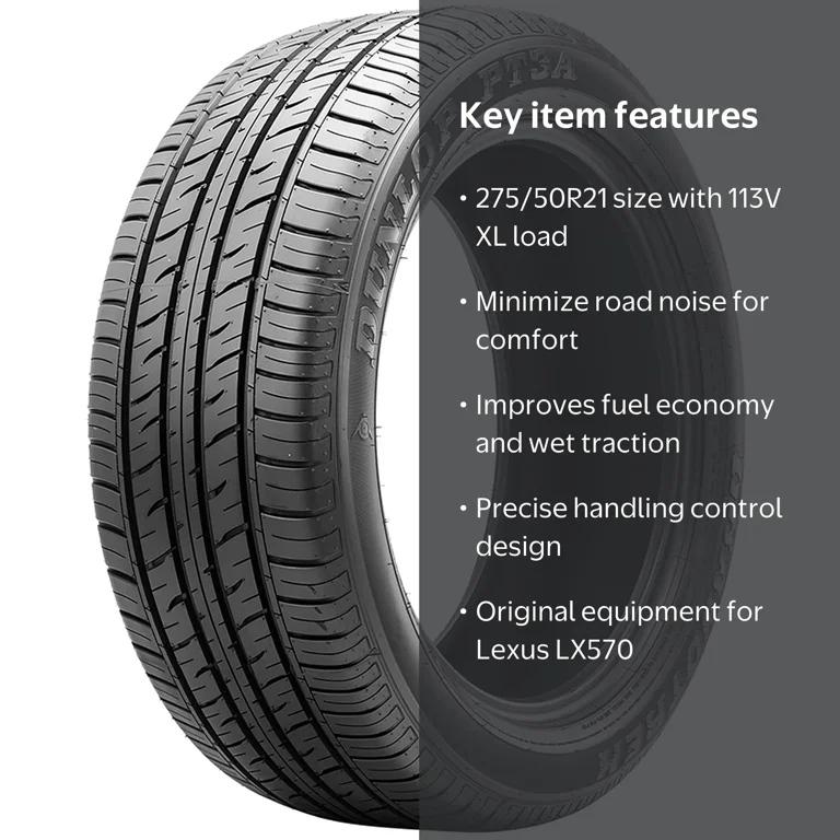 Dunlop Grandtrek PT3A 275/50R21 113V All-Season Tire, Fits Lexus