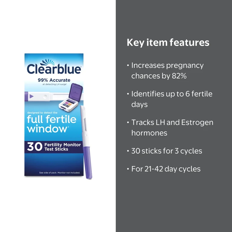 clear blue 排卵日チェッカー　30本入り　使い捨てスティック　妊活 Clearblue Fertility Monitor Test Sticks, 30 count HSA/FSA Eligible