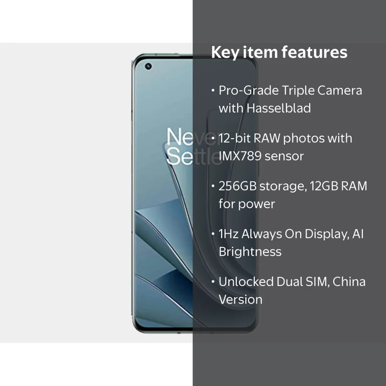 OnePlus 10 Pro 5G Cell Phone, Dual SIM, 256GB, 12GB RAM, GSM