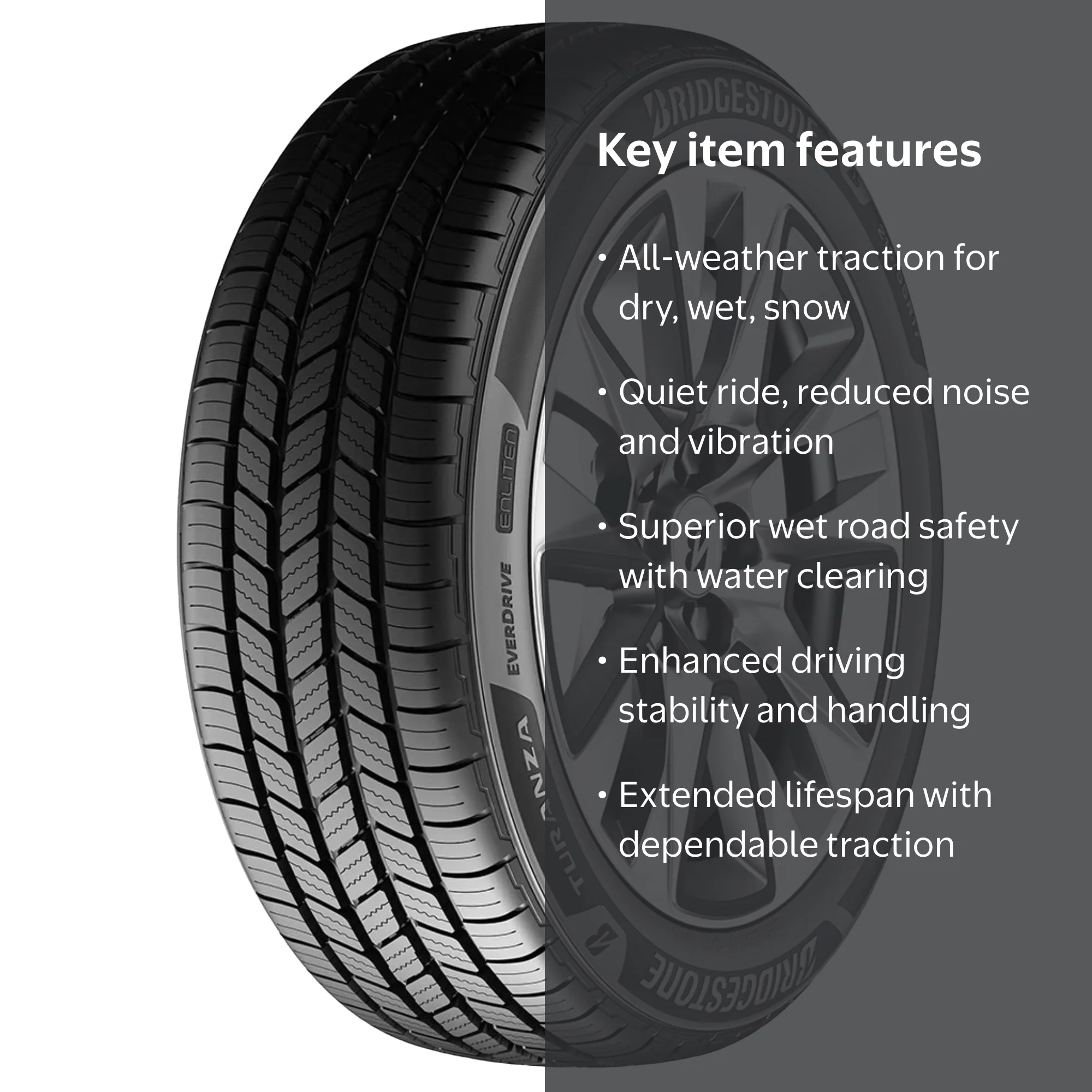 Bridgestone Turanza Everdrive All Season Tire 235/55R19 105V XL
