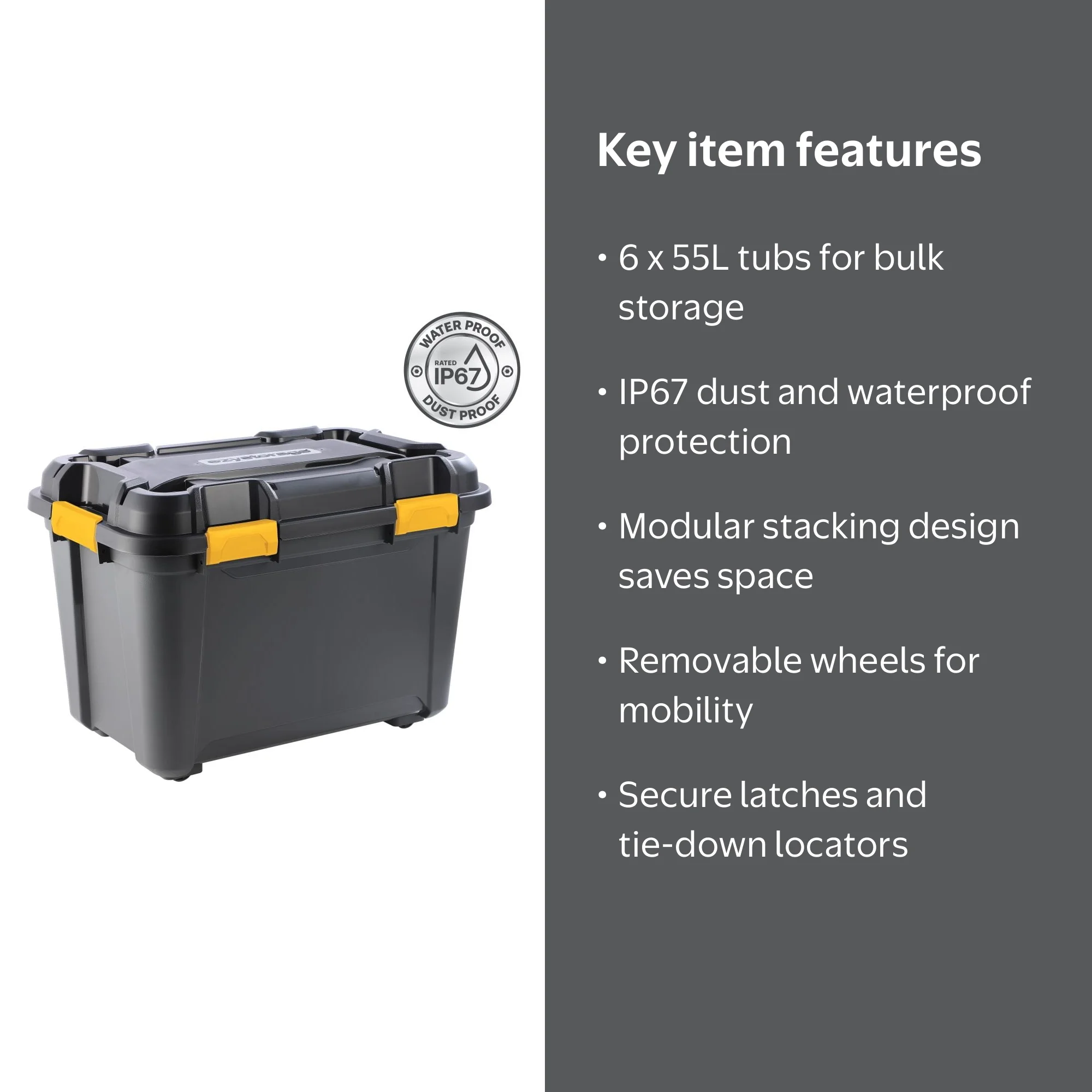 6 Pack - Ezy Storage 55L Bunker Tough Storage Tub - Walmart.com
