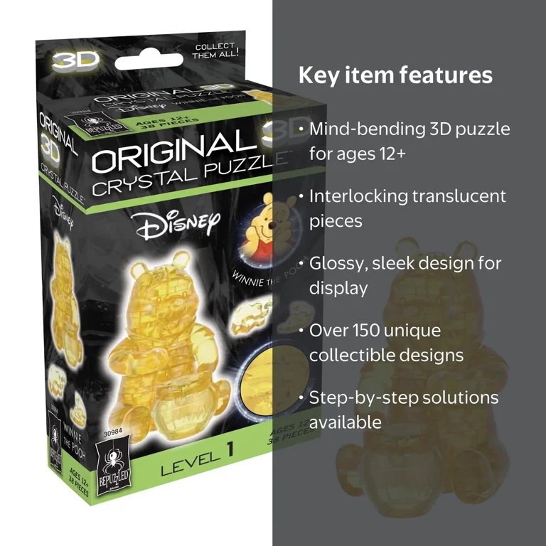 Winnie the Pooh Original 3D Crystal Puzzle from BePuzzled, Ages 12