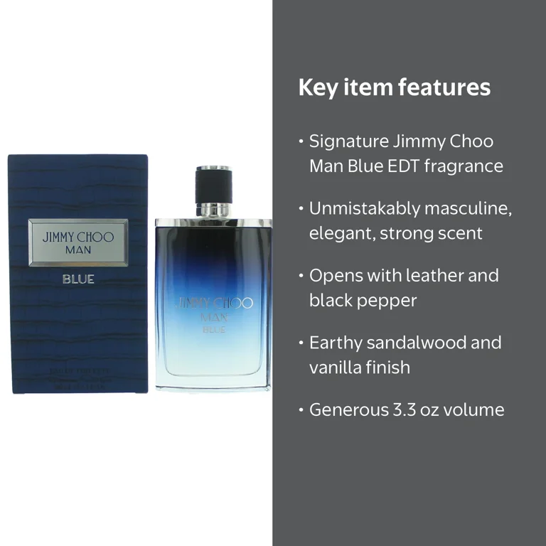 Jimmy Choo, Man Blue Eau de Toilette Spray, 3.3 oz, Men's