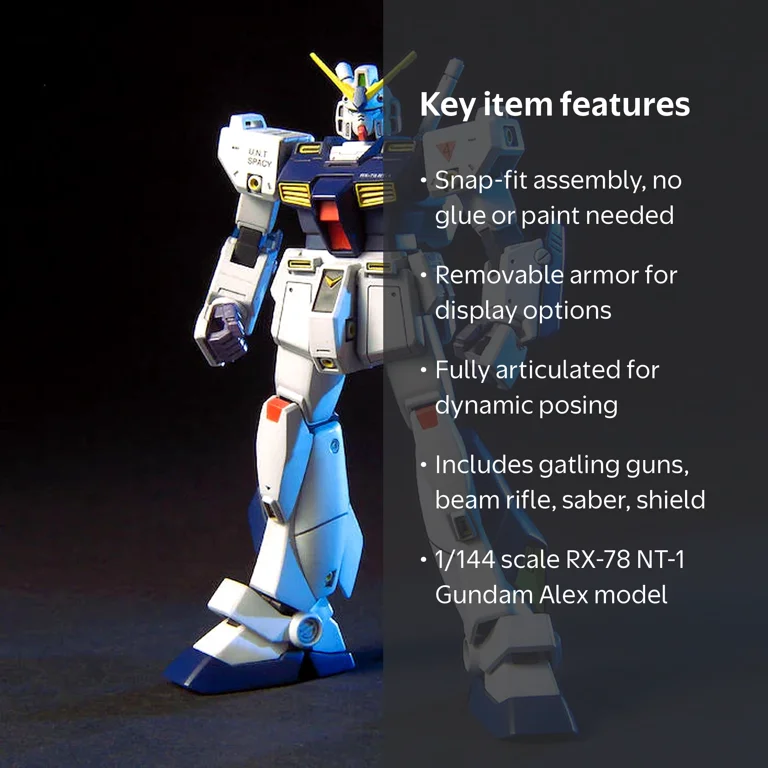 High Grade Universal Century RX-78 NT-1 Gundam NT1 Model Kit