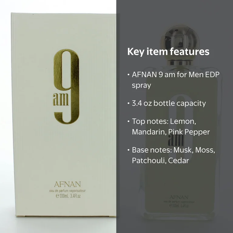 Afnan, 9 am EDP Spray, 3.4 oz, For Men with Citrus Notes - Walmart.com