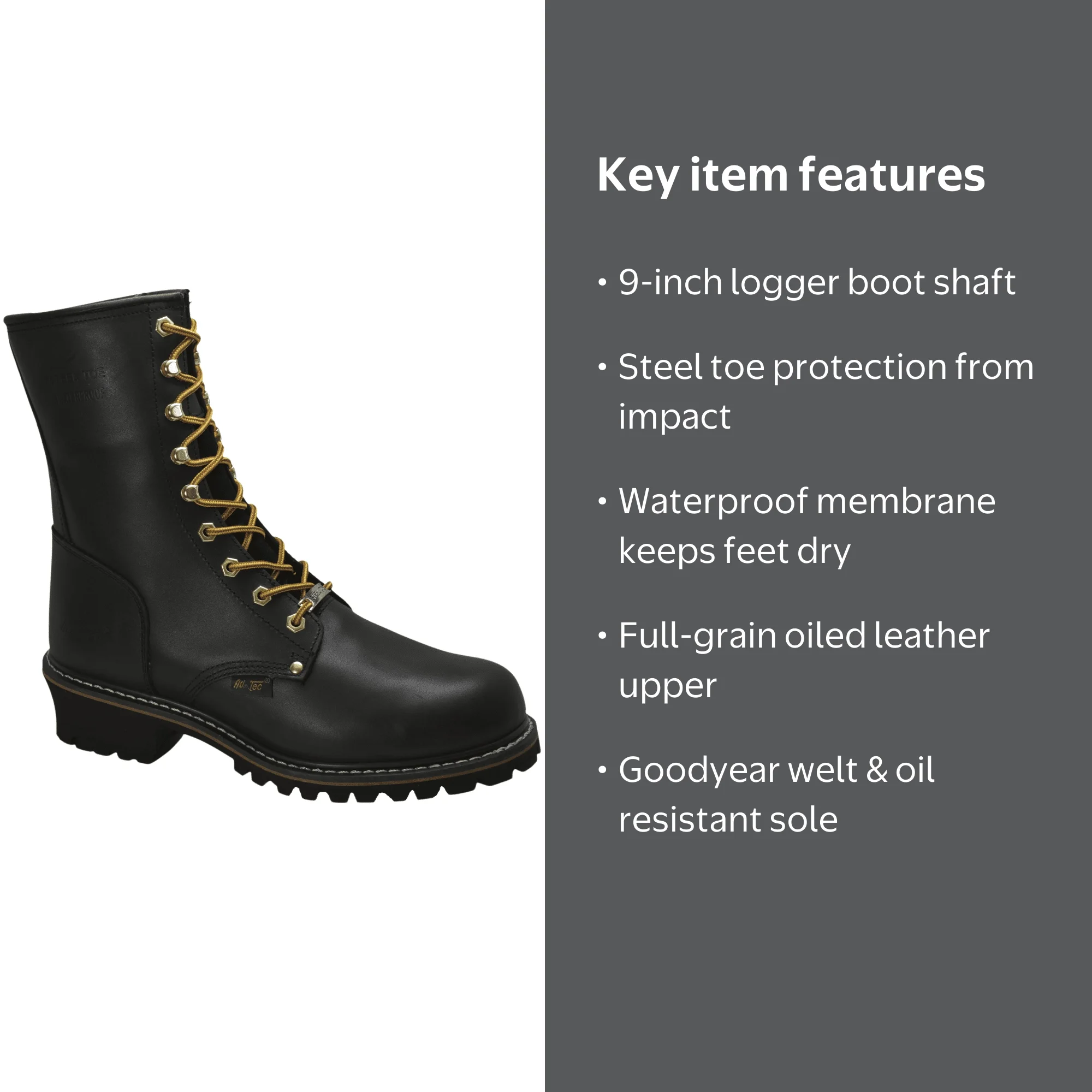 Logger Boots - men's Steel Toe Waterproof 9 Logger Boots - Walmart.com