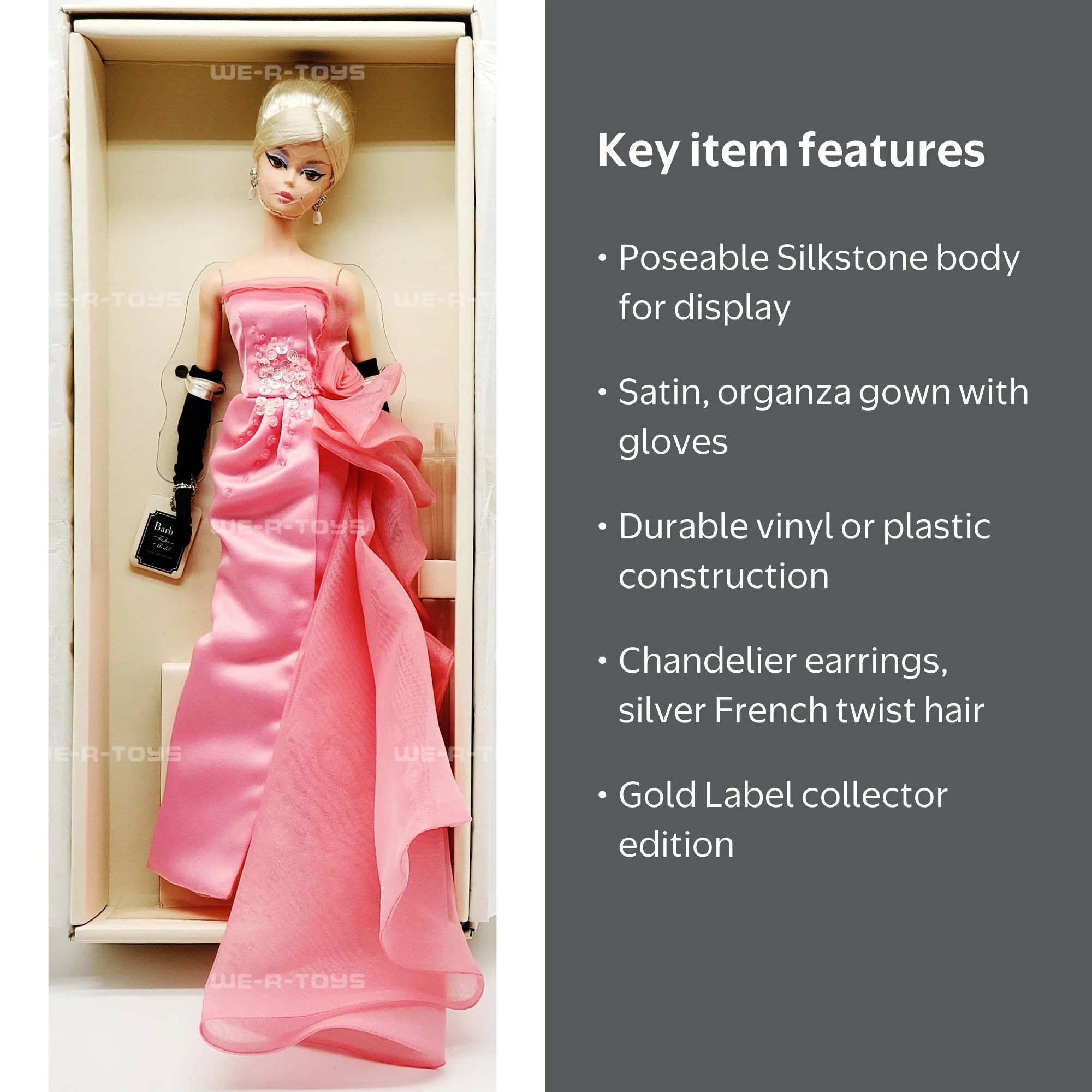 Barbie Fashion Model Collection Glam Gown Silkstone Doll Gold