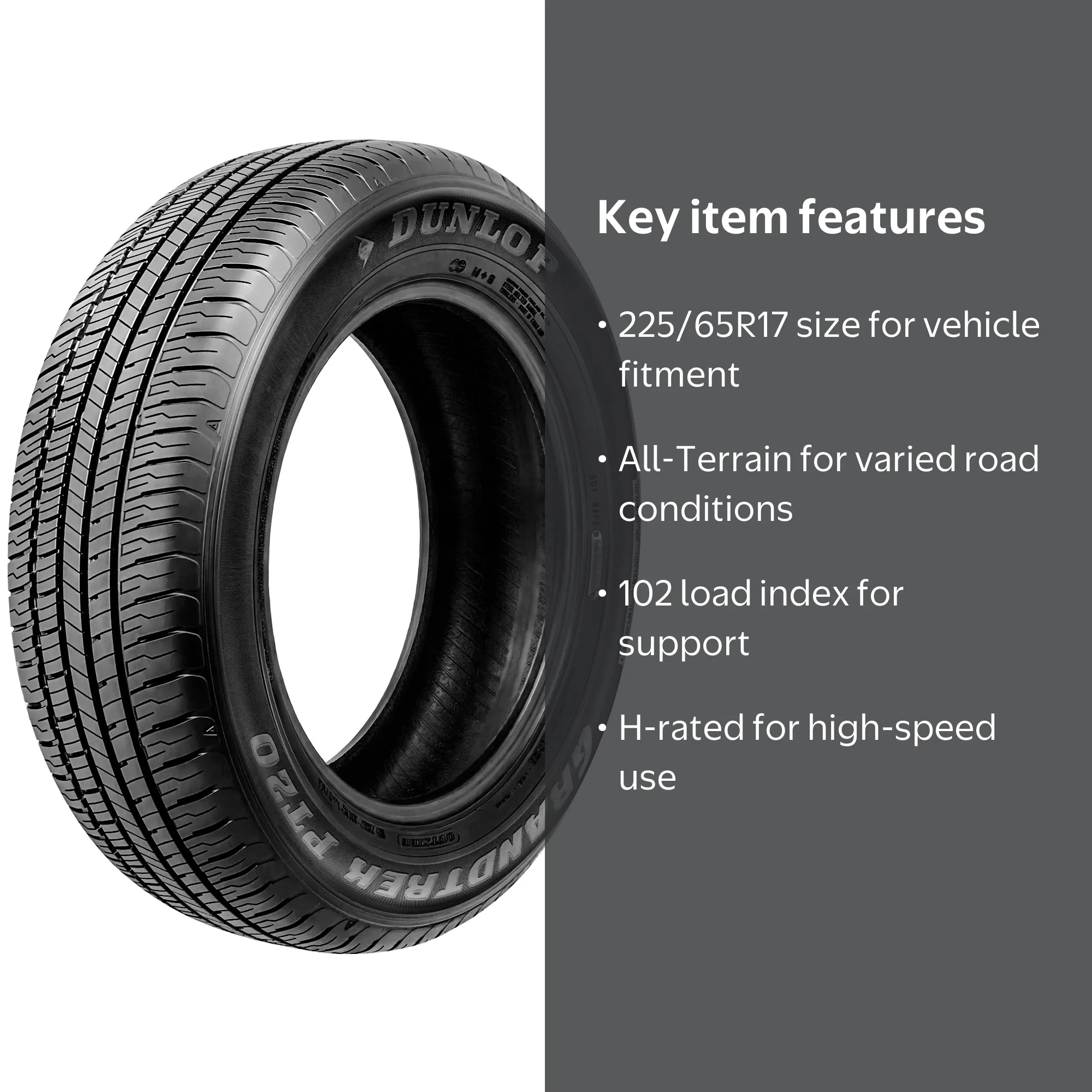 Dunlop Grandtrek PT20 All-Season 225/65R17 102H All-Terrain Tire