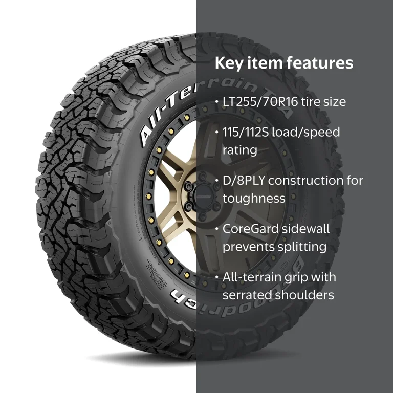 BF Goodrich All-Terrain TA KO3 LT255/70R16 D/8PLY Light Truck